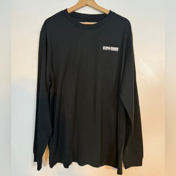 Converse Black Long Sleeve T-Shirt - Mountain Logo - Size XL - Picture 2 of 8